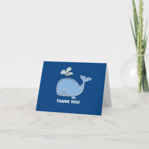 Carte de remerciements de baleine bleue
