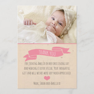 Carte de remerciements de baptême/baptême de
