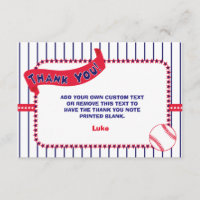 Carte de remerciements de base-ball