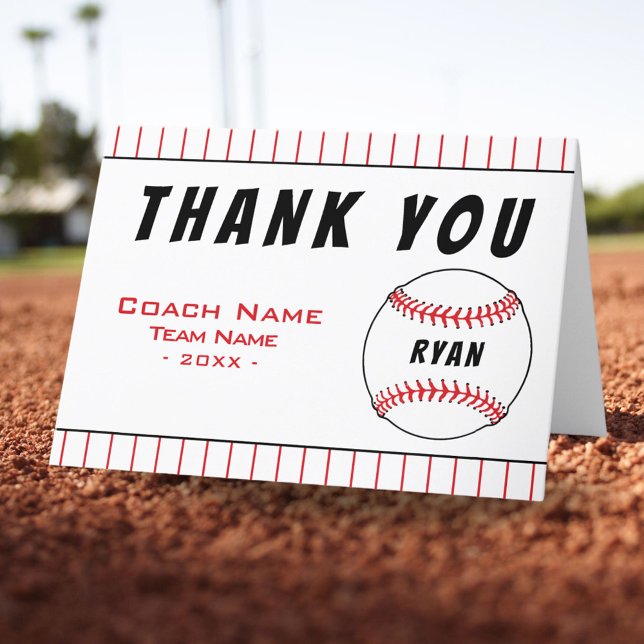 Carte de remerciements de baseball entraîneur Merc (Créateur téléchargé)