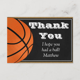 Carte de remerciements de basket-ball pour les jou