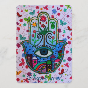 CARTE DE REMERCIEMENTS DE BAT MITZVAH DE BARRE DE