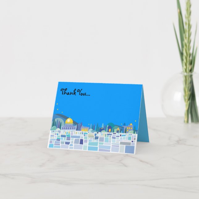 Carte de remerciements de bat mitzvah de barre de (Devant)