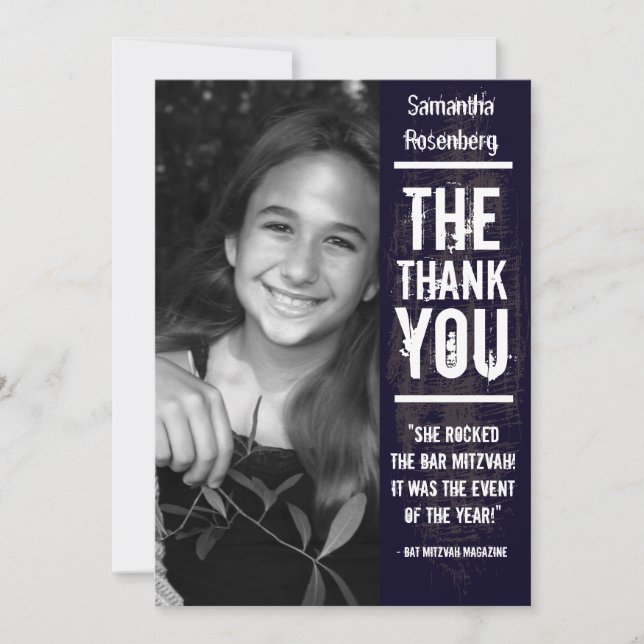 Carte de remerciements de bat mitzvah de groupe de (Devant)