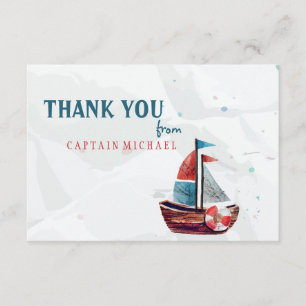 Carte de remerciements de bateau d'aquarelle
