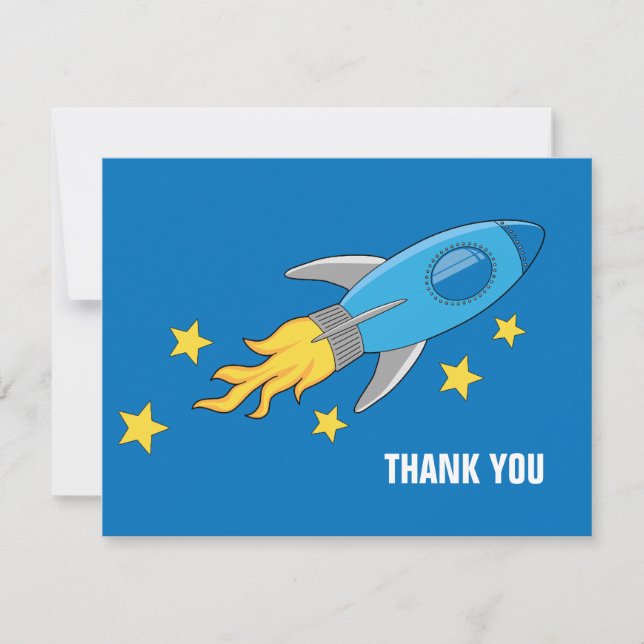 Carte de remerciements de bateau de rétrofusée (Devant)