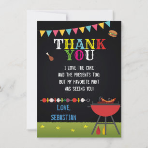 CARTE DE REMERCIEMENTS DE BBQ