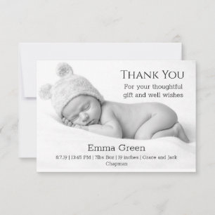 Carte de remerciements de bébé