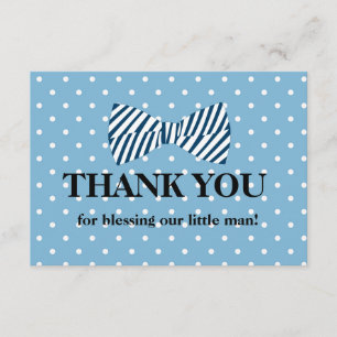 Carte de remerciements de bébé, petite cravate