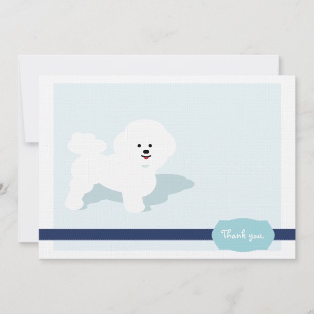 Carte de remerciements de Bichon Frise (Devant)