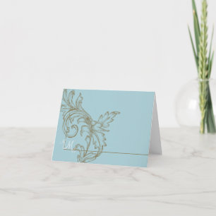 Carte de remerciements de bleu d'acanthe de