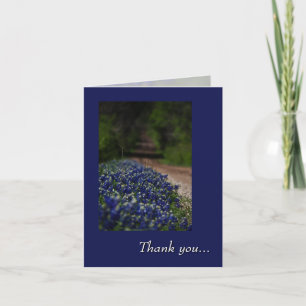 Carte de remerciements de Bluebonnets et de route