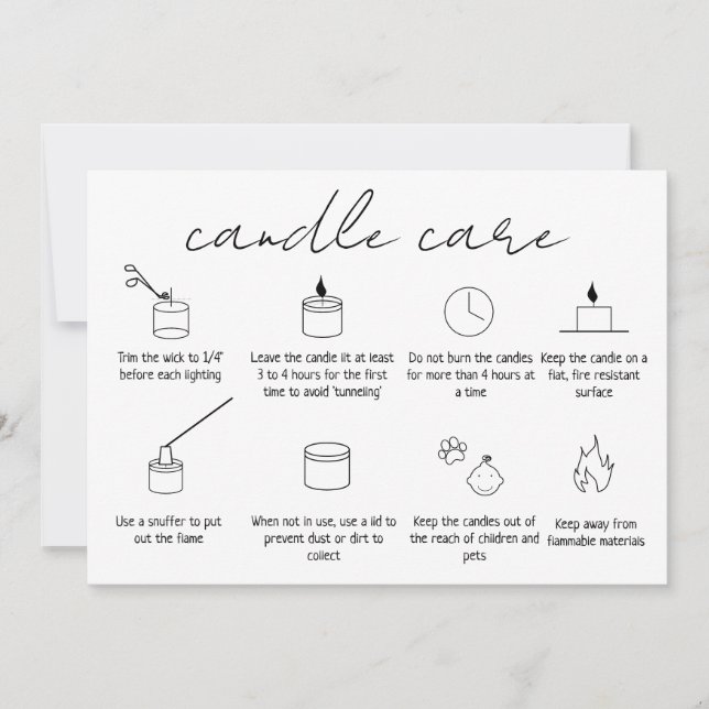 Carte de remerciements de bougie Logo Simple Moder (Devant)