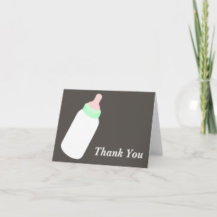 Carte de remerciements de bouteille pour bébé