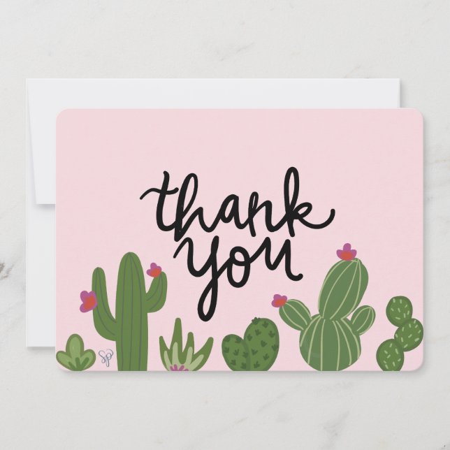 Carte de remerciements de cactus (Devant)