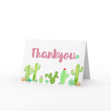 Carte de remerciements de cactus