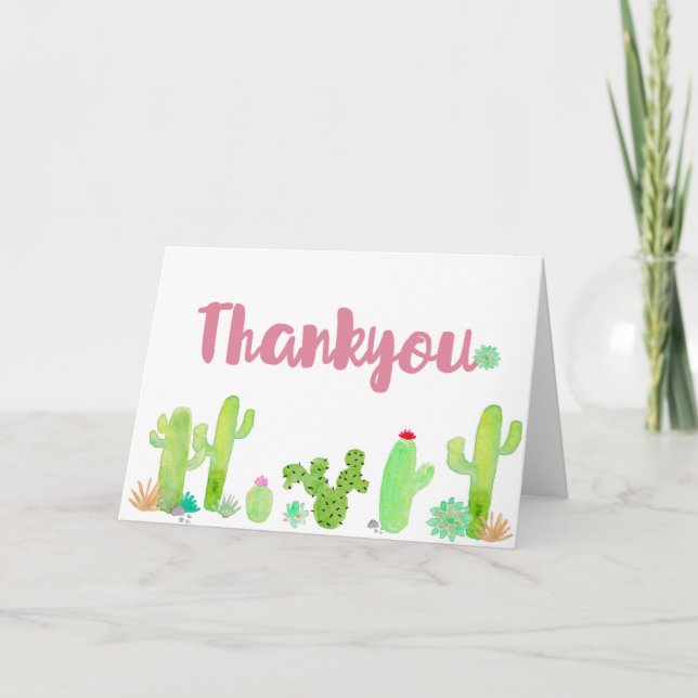 Carte de remerciements de cactus (Devant)