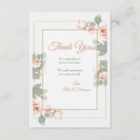 Carte de remerciements de cadre de rose de rose