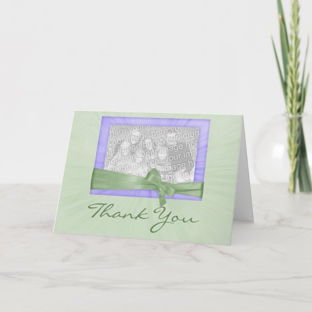 Carte de remerciements de cadre photo de la menthe (Devant)