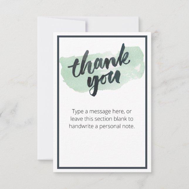 Carte de remerciements de calligraphie à pinceau v (Devant)