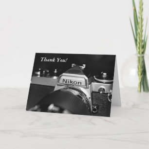 Carte de remerciements de caméra vintage