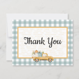 Carte de remerciements de camion citrouille