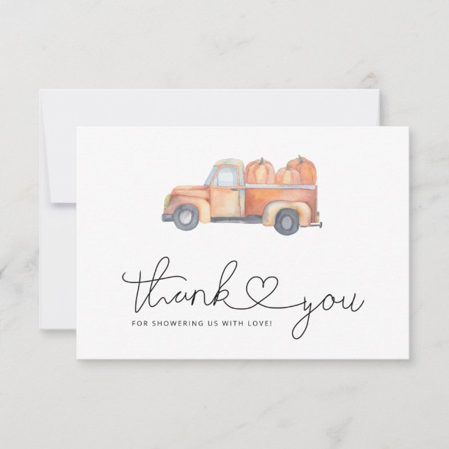 carte de remerciements de camion citrouille (Devant)