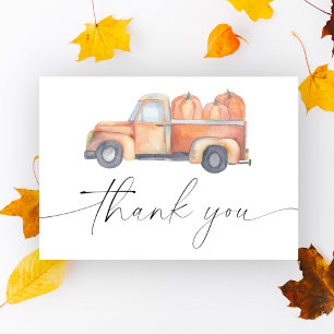 carte de remerciements de camion citrouille