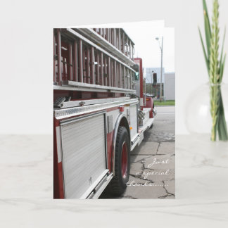 Carte de remerciements de camion d'incendie