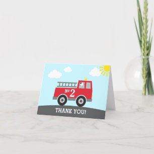 Carte de remerciements de camion feu rouge