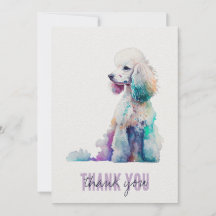 Carte de remerciements de caniche