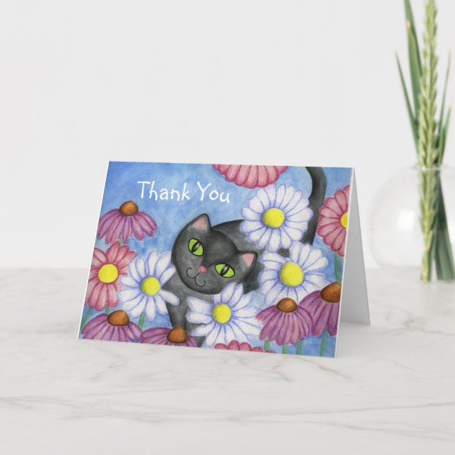 Carte de remerciements de chat Daisy (Devant)