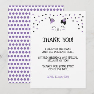 Carte de remerciements de chat de Kitty