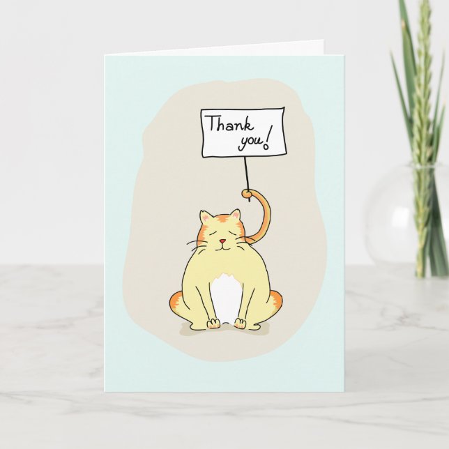 Carte de remerciements de chats gras (Devant)
