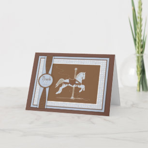 Carte de remerciements de Cheval Carrousel Plaid B