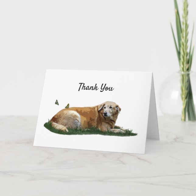 Carte de remerciements de chien de race mixte du L (Devant)