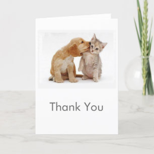 Carte de remerciements de chiot et de chaton