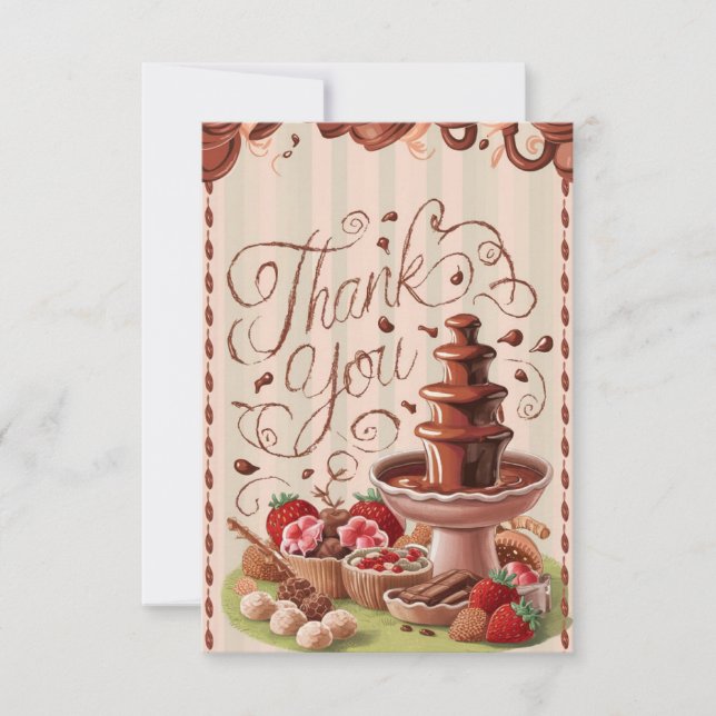 Carte de remerciements de chocolat Boho Fontaine (Devant)
