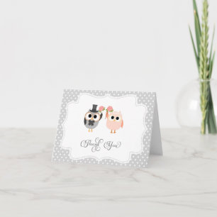 Carte de remerciements de chouettes