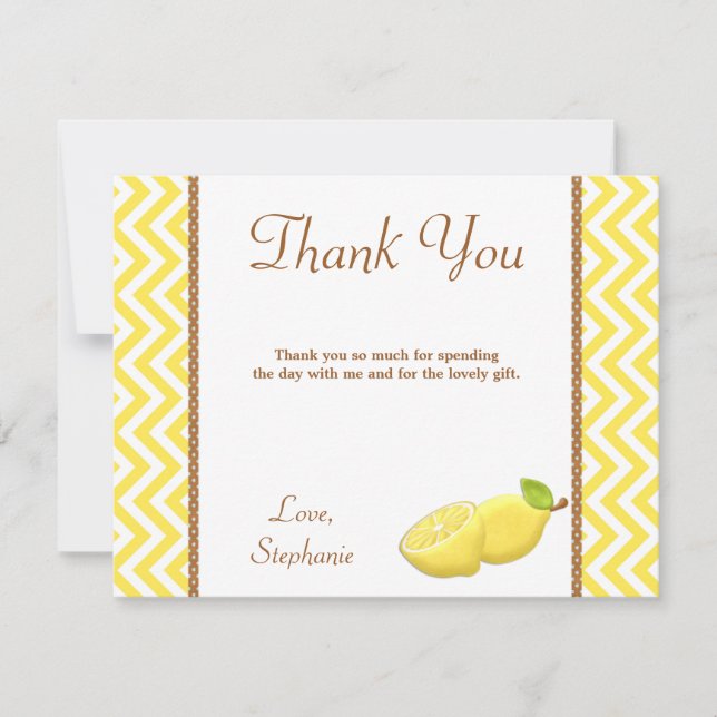 Carte de remerciements de citron (Devant)