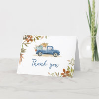Carte de remerciements de Citrouille Blue Truck Fa