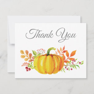 Carte de remerciements de citrouille d'automne