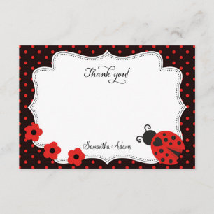 Carte de remerciements de coccinelle