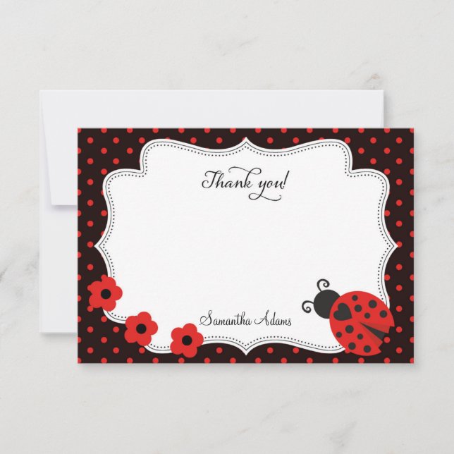 Carte de remerciements de coccinelle (Devant)