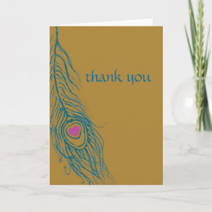 Carte de remerciements de coeur de paon