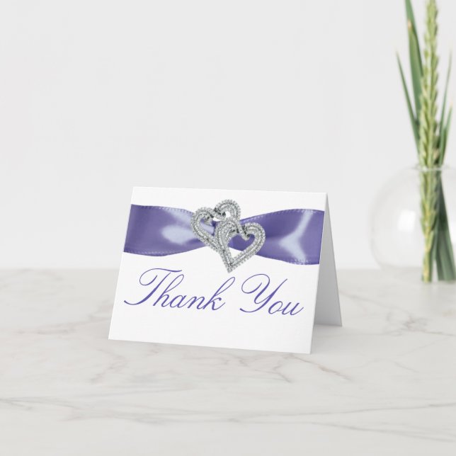 Carte de remerciements de Coeurs Diamants Bleus Vi (Devant)
