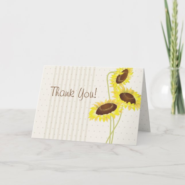 Carte de remerciements De Collection Sunflowers Et (Devant)