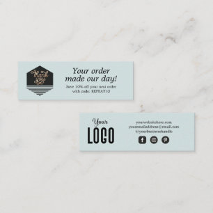 Carte de remerciements de commande personnalisée d