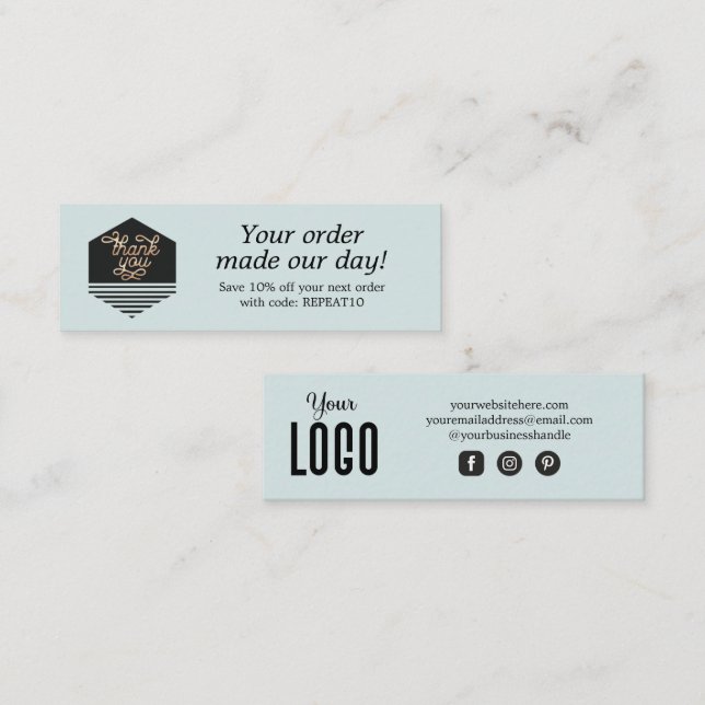 Carte de remerciements de commande personnalisée d (Devant / Derrière)