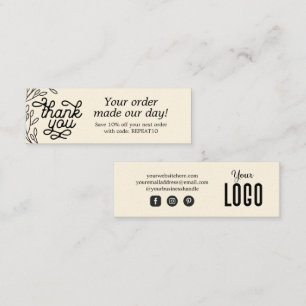 Carte de remerciements de commande personnalisée V